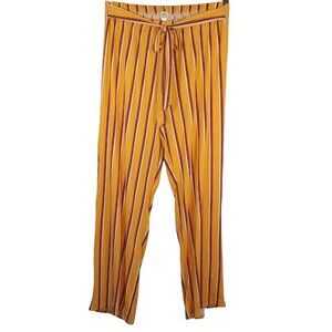 Cacia Pull-on wide Leg Pants Jersey Knit Women Size 1X Orange Stripe Stretch